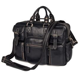 Купить Многофункциональная сумка из натуральной кожи Vintage 14204 Черная, фото , характеристики, отзывы