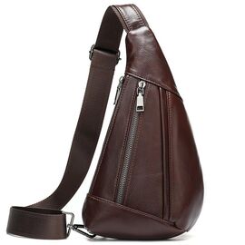 Купить Мужская сумка-слинг кожаная 14737 Vintage Коричневая, фото , характеристики, отзывы