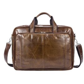 Мужская кожаная сумка Vintage 14769 Коричневая, Коричневый, фото 