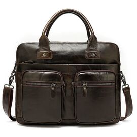 Кожаная мужская сумка Vintage 14795 Коричневая, Коричневый, фото 
