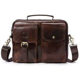 Купить Деловая сумка на плечо кожаная Vintage 14820 Коричневая, фото , характеристики, отзывы