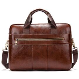 Придбати Ділова чоловіча сумка з зернистої шкіри Vintage 14836 Коричнева, image , характеристики, відгуки