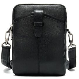 Купить - Компактная мужская сумка кожаная Vintage 14885 Черная, фото , характеристики, отзывы