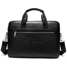 Придбати Ділова чоловіча сумка з зернистої шкіри Vintage 14886 Чорна, image , характеристики, відгуки
