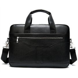 Купить - Деловая мужская сумка из зернистой кожи Vintage 14886 Черная, Черный, фото , характеристики, отзывы