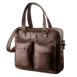 Купить - Мужская кожаная дорожная сумка для ноутбука SHVIGEL 19109 Коричневая, Коричневый, фото , характеристики, отзывы