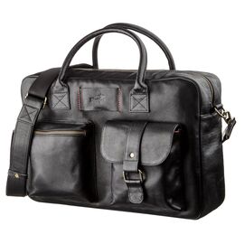 Купить - Мужская кожаная дорожная сумка для ноутбука SHVIGEL 19118 Черная, Черный, фото , характеристики, отзывы