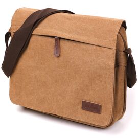 Купить - Текстильная сумка для ноутбука 13 дюймов через плечо Vintage 20190 Коричневая, фото , характеристики, отзывы