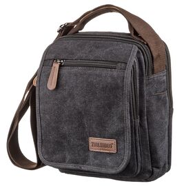 Придбати - Універсальна текстильна чоловіча сумка на два відділення Vintage 20199 Чорна, image , характеристики, відгуки