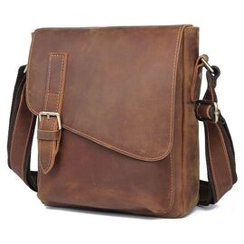 Купить - Кожаная мужская сумка Vintage 20206 Коричневый, фото , характеристики, отзывы