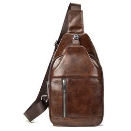 Купить - Мужская сумка-слинг кожаная 20340 Vintage Коричневая, фото , характеристики, отзывы