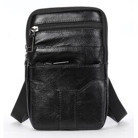 Купить - Небольшая кожаная поясная сумка Vintage 20359 Черный, фото , характеристики, отзывы