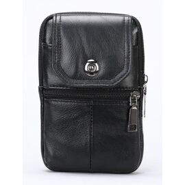 Придбати Компактна сумка на пояс з натуральної шкіри Vintage 20360 Чорний, image , характеристики, відгуки