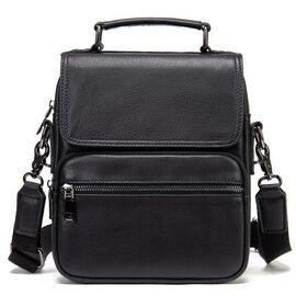 Купить Вертикальная мужская сумка в мягкой коже Vintage 20367 Черная, фото , характеристики, отзывы