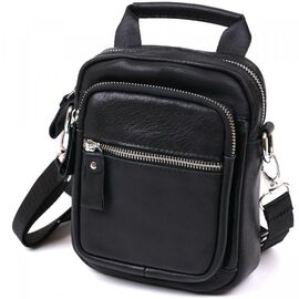 Придбати Компактна чоловіча сумка з натуральної шкіри Vintage 20477 Чорний, image , характеристики, відгуки