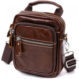 Купить Небольшая мужская сумка из натуральной кожи Vintage 20478 Коричневый, фото , характеристики, отзывы