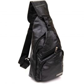 Купить Сумка кросс боди с эмблемой из кожзама Vintage 20568 Черная, фото , характеристики, отзывы