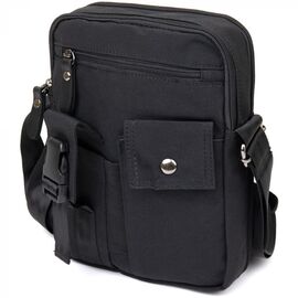 Придбати Універсальна текстильна чоловіча сумка на два відділення Vintage 20660 Чорна, image , характеристики, відгуки
