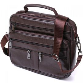 Придбати Практична шкіряна чоловіча сумка Vintage 20670 Коричневий, image , характеристики, відгуки