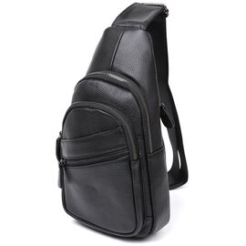 Придбати Стильна шкіряна чоловіча сумка через плече Vintage 20672 Чорний, image , характеристики, відгуки