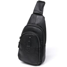 Придбати Модна шкіряна чоловіча сумка через плече Vintage 20673 Чорний, image , характеристики, відгуки