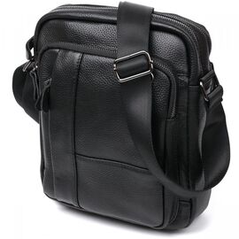 Купить - Добротная кожаная мужская сумка Vintage 20677 Черный, фото , характеристики, отзывы
