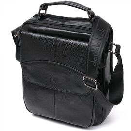 Придбати Містка шкіряна чоловіча сумка Vintage 20683 Чорний, image , характеристики, відгуки