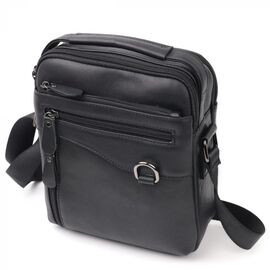 Придбати Практична чоловіча сумка Vintage 20823 шкіряна Чорний, image , характеристики, відгуки