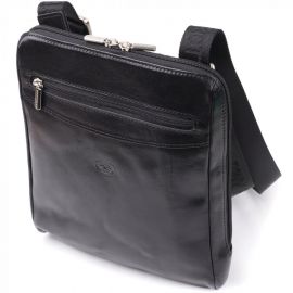 Купить Мужская сумка через плечо из гладкой натуральной кожи Tony Perotti 20855_1 (9137-20 nero) Черный, фото , характеристики, отзывы