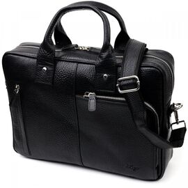 Купить Вместительная сумка-портфель на плечо KARYA 20971 кожаная Черный, фото , характеристики, отзывы