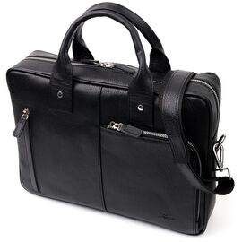 Придбати Міцна сумка-портфель із зернистої шкіри KARYA 20872 Чорний, image , характеристики, відгуки