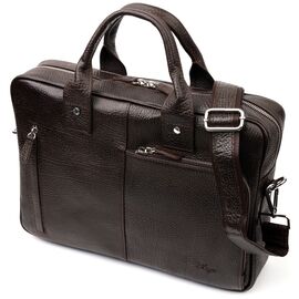 Купить - Надежная сумка-портфель на плечо KARYA 20974 кожаная Коричневый, фото , характеристики, отзывы