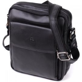 Придбати Стильная мужская сумка через плечо из натуральной кожи Tony Perotti 20882_1 (6047 nero) Черный, image , характеристики, відгуки