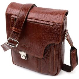 Купить Надежная сумка на плечо KARYA 20903 кожаная Коричневый, фото , характеристики, отзывы
