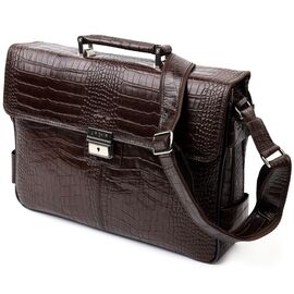 Купить - Мужской портфель из фактурной кожи KARYA 20938 Коричневый, фото , характеристики, отзывы