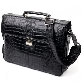Купить Вместительный мужской портфель KARYA 20939 кожаный Черный, фото , характеристики, отзывы