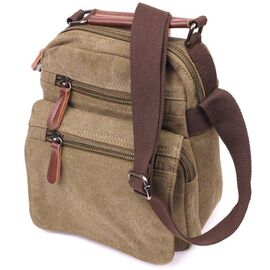 Придбати Тканинна чоловіча сумка із щільного текстилю 21227 Vintage Оливкова, image , характеристики, відгуки