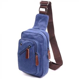 Купить Компактная сумка через плечо из плотного текстиля 21232 Vintage Синяя, фото , характеристики, отзывы