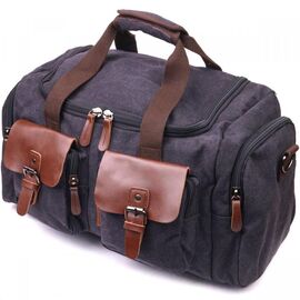 Придбати Велика дорожня сумка текстильна 21237 Vintage Чорна, image , характеристики, відгуки