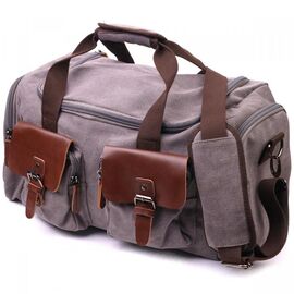 Купить Вместительная дорожная сумка из качественного текстиля 21238 Vintage Серая, фото , характеристики, отзывы