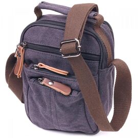 Придбати Невелика чоловіча сумка із щільного текстилю 21243 Vintage Чорна, image , характеристики, відгуки