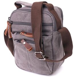 Придбати Компактна чоловіча сумка із щільного текстилю 21244 Vintage Сіра, image , характеристики, відгуки