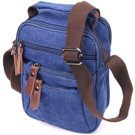 Придбати Практична чоловіча сумка із щільного текстилю 21246 Vintage Синя, image , характеристики, відгуки