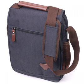 Придбати Вертикальна чоловіча сумка через плече текстильна 21261 Vintage Чорна, image , характеристики, відгуки