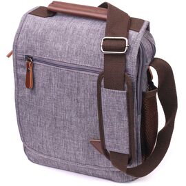 Купить - Мужская сумка через плечо из текстиля 21263 Vintage Серая, фото , характеристики, отзывы