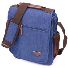 Придбати Цікава чоловіча сумка через плече із текстилю 21264 Vintage Синя, image , характеристики, відгуки