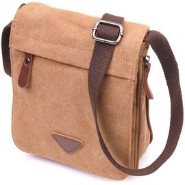 Придбати Функціональна чоловіча сумка з текстилю 21268 Vintage Коричнева, image , характеристики, відгуки
