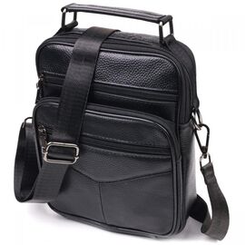 Придбати Містка чоловіча сумка шкіряна 21271 Vintage Чорна, image , характеристики, відгуки