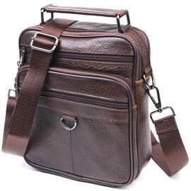 Придбати Практична чоловіча сумка шкіряна 21272 Vintage Коричнева, image , характеристики, відгуки