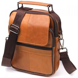 Купить Удобная мужская сумка с ручкой кожаная 21273 Vintage Рыжая, фото , характеристики, отзывы